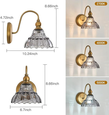 Vintage Grey Lampshade Bedroom Wall Sconces Bathroom Wall Sconce Light Wall Light Fixtures for Hallway Kitchen Dress Room