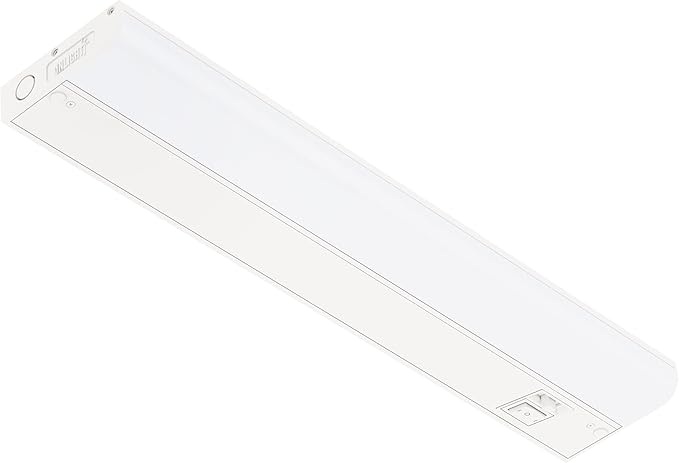 Getinlight 18-inch Hardwired Only 3 Color LED Under Cabinet Lighting, Selectable 3000K/4000K/5000K, Dimmable, Matte White Finished, ETL Listed, IN-0201-12-WH-345K