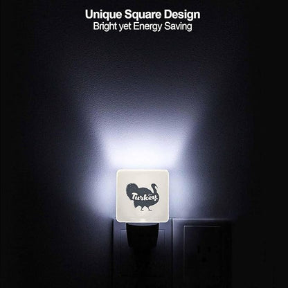 LED Night Light Plug into Wall with Dusk to Dawn Light Sensor White Energy Efficient Poultry Thanksgiving Day Turkey Nightlight for Bedroom Bathroom Hallway Living Room Kitchen