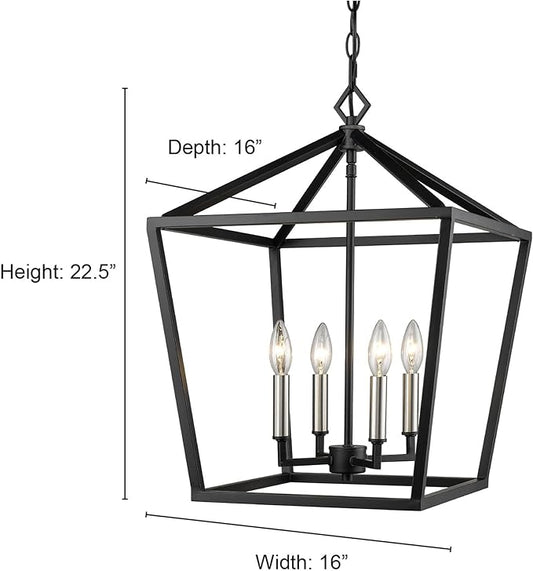 ML Lighting 3244-AS Four Light Pendant, Pwt, Nckl, B/S, Slvr