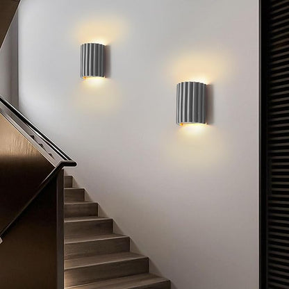ZEROUNO Modern LED Wall Sconces Wall Lighting,Gray Resin Indoor Hardwired Sconce Light Fixtures Up and Down Wall Mount Light Lamp for Living Room Bedroom Bedside Hallway with G9 Bulb