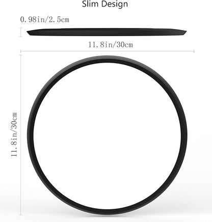12 inch Flush Mount LED Ceiling Light Fixture, 3000K/4500K/6500K Selectable Ceiling Lights, Ultra Thin Round Black Ceiling Lamp for Living Room, Bedroom, Kitchen, Bathroom, Hallway, Non-dimmable