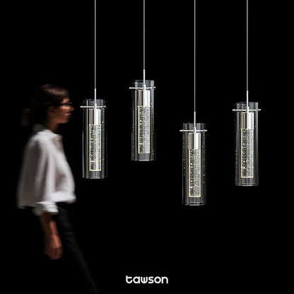 Tawson Alice 4-Light Chandelier Pendant Ceiling Light, Integrated Led and Bubble Glass, for Kitchen Island, Hallway, Entryway, Passway, Dining Room, Bedroom, Balcony, Living Room