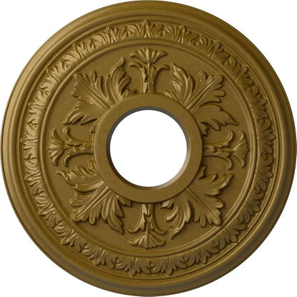 Ekena Millwork CM15BAGLS 15-3/8" x 4-1/4" x 1-1/2" Baltimore Ceiling Medallion, Gold