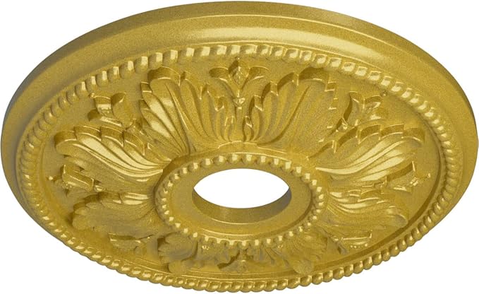 Ekena Millwork CM18ED1RGS Edinburgh Ceiling Medallion, Rich Gold