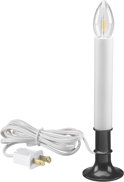 Xodus Innovations AC1120A-8 Electric Plug-in 8.25 inch Flameless Window Candle with Dusk to Dawn Light Sensor Timer,White Candle with Black Base Pack of 8