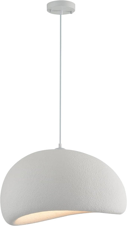 Wabi Sabi Pendant Light Oval, 19.7in Japanese Ceiling Fixture for Dining Room Kitchen Island Hallway Bedroom Restaurant, Adjustable Modern Japandi Hanging Lamp, E26 Base (50cm/19.7in)