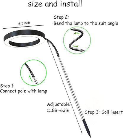 Grow Light for Indoor Plants, 6.3" Full Spectrum LED Plant Grow Light, 11.8-63in Height Adjustable Growing Lamp with Auto Timer 3H/9H/12H, 10 Dimmable Levels (Black 2 Pack)