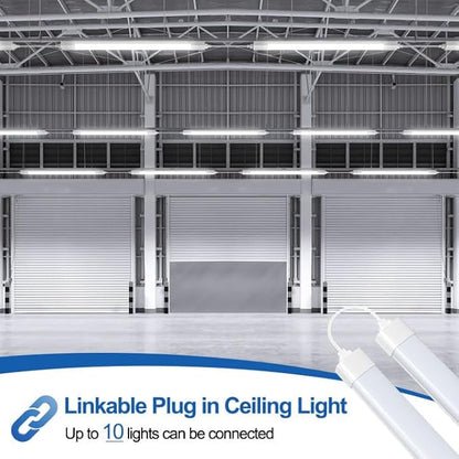 Airand LED Ceiling Light Fixture with Plug 4FT, Triproof LED Tube Lights 36W Linkable Closet Light for Workbench Kitchen Basement Garage Corridor Bathroom Office Overhead Lighting with Plug in Cord