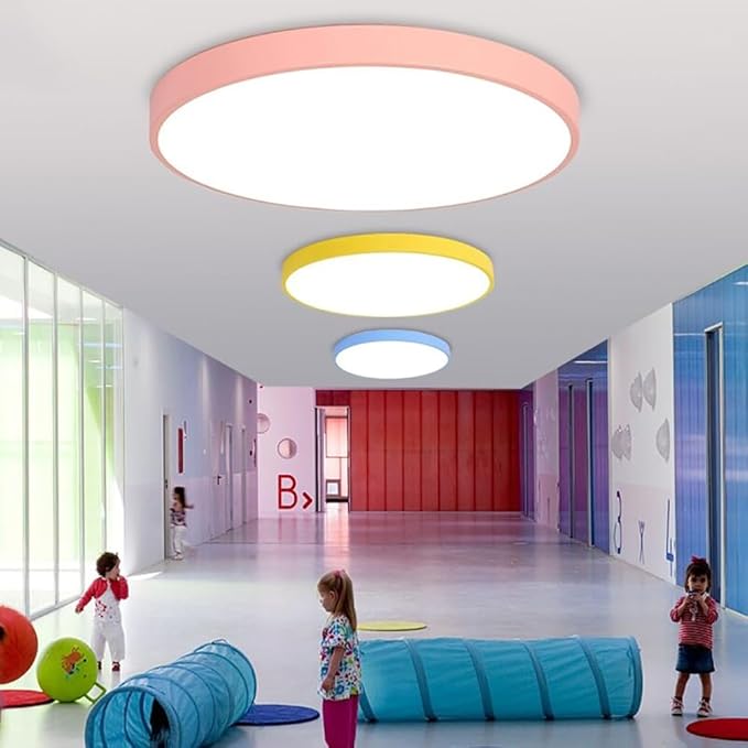 LED Ceiling Light Fixture,12 Inch Modern Round Recessed Ceiling Lights, Dimmable Light,Yellow 18W Close to Ceiling Lighting Flush Mount Living Room Bedroom,3000K-6000K
