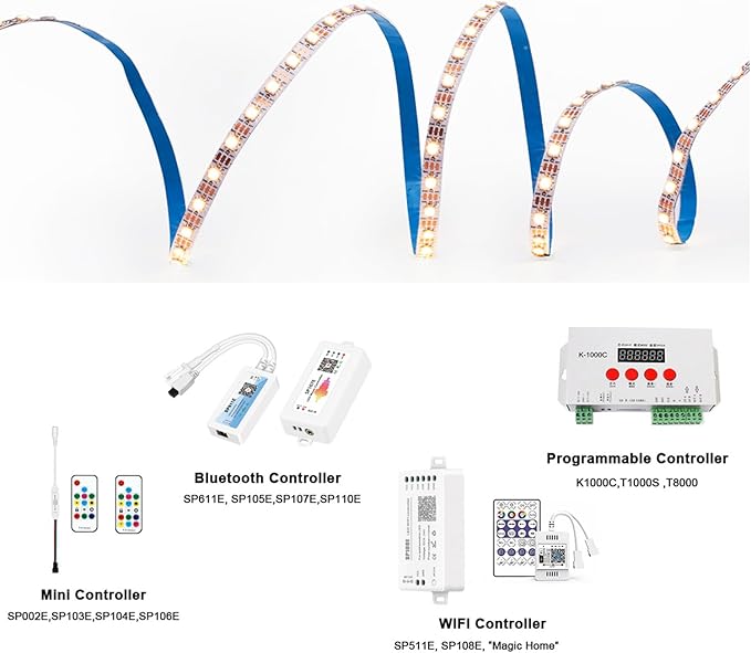 DC5V SK6812 (Similar WS2812B) RGBW RGB+Neutral White LED Strip Light 60leds/Pixels/m Individually Addressable 4 Color in 1 LED Dream Color (16.4ft(5m) 300leds, IP30) (No Adapter or Controller)