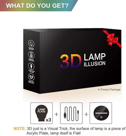 Boys Toys Night Light for Kids, 3D Illusion Lamp Touch Control Dynamic Colors Changing with 3 Pattern Kids Toys Christmas Gifts for Men Boys
