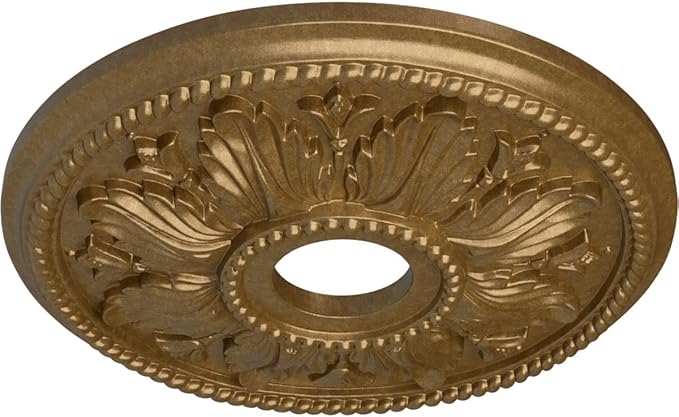 Ekena Millwork CM18ED1PAS Edinburgh Ceiling Medallion, Pale Gold