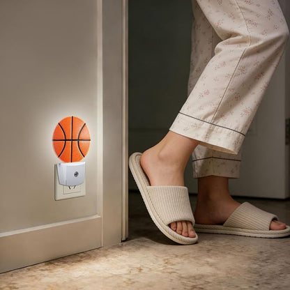 Basketball Line Night Light Auto Sensor Led Dusk to Dawn Lamp Home Decor for Men Women