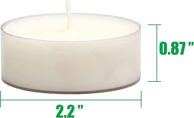 Stonebriar 20 Count Unscented Mega Oversized Clear Cup White Tea Light Candles with 9 Hour Burn Time