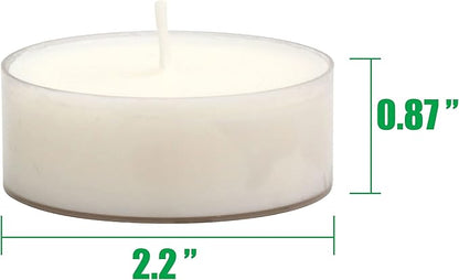 Stonebriar 20 Count Unscented Mega Oversized Clear Cup White Tea Light Candles with 9 Hour Burn Time
