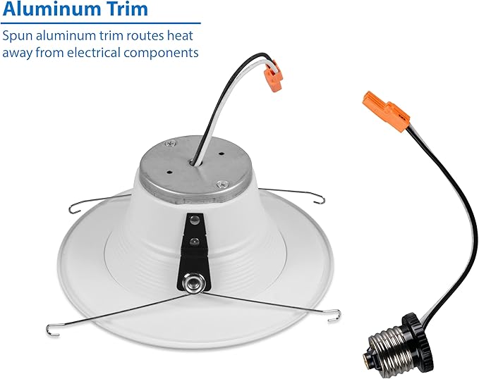 NICOR Lighting DLR56 (v5) 5in/6in 800 Lumen Recessed LED Downlight, 2700K White Baffle (DLR565081202KWHBF)