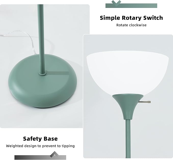 RISLG Standing Lamp, Floor Lamp, Dimmable Floor Lamps for Living Room Bedroom Study Office Kid’s Room (Green)