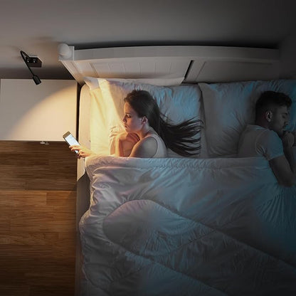 Plug in LED Book Reading Light, Black Flexible Dimmable LED Wall Sconce Lamp with Power Plug for Outlets in Bedroom Kitchen Living Room, 3 Lighting Colors, 50° Spot Lighting Angle