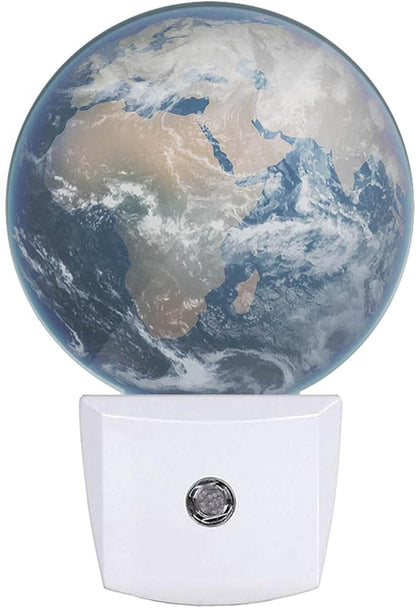 Planet Plug-in Nightlight Earth with Continents Oceans Plug-in Nightlight Energy Saving 0.5W LED Lighting for Boys Girls Men Women