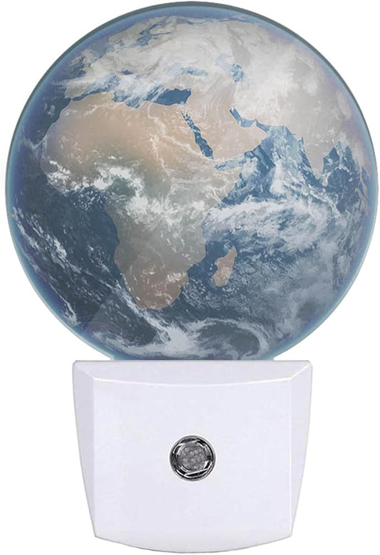 Planet Plug-in Nightlight Earth with Continents Oceans Plug-in Nightlight Energy Saving 0.5W LED Lighting for Boys Girls Men Women