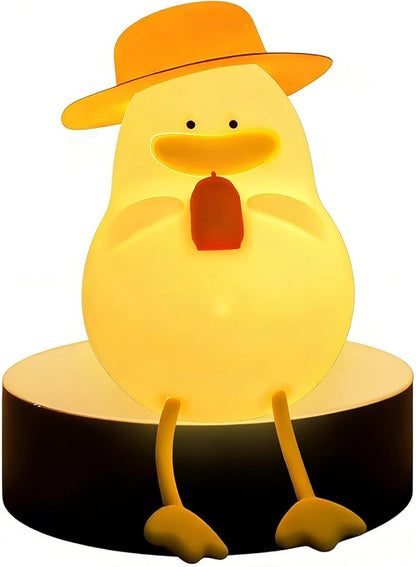 Cute Duck Night Light - 7 Color Squishy Silicone Duck Lamp, Rechargeable Portable Tap Control Duck Light for Bedside Room Decor Gift for Birthday Christmas
