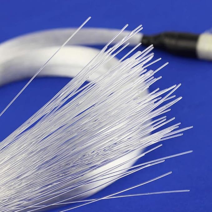 AZIMOM PMMA Plastic 50pcs*0.04in*6.5ft Fiber Optic Cable Strands End Glow Roll Bunch Fiber String for Star Sky Roof Ceiling Decoration All Kind LED Light Engine Driver
