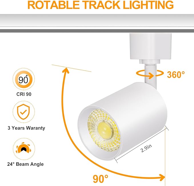 VANoopee 16-Light LED Track Lighting Kit with 13FT H Type Track Lighting Rail, Dimmable LED Track Light Heads Modern Kitchen Track Lighting Fixtures Ceiling Spot Light 3000K 24° CRI90+ 10W 800lm White