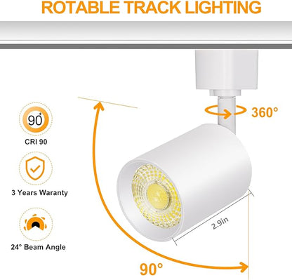 VANoopee 16-Light LED Track Lighting Kit with 13FT H Type Track Lighting Rail, Dimmable LED Track Light Heads Modern Kitchen Track Lighting Fixtures Ceiling Spot Light 3000K 24° CRI90+ 10W 800lm White
