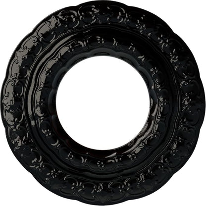 Ekena Millwork CM15LIBPS 15 3/8"OD X 7"ID X 1"P Lisbon Ceiling Medallion Fits Canopies Up to 7", Black Pearl