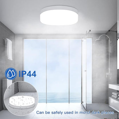 DLLT 18W Flush Mount LED Ceiling Light, 7.09 Inch 6000K Round Surface Mounted Lighting Fixture, 160W Equivalent White Ceiling Lamp for Kids Room/Closet/Bedroom/Dining Room/Bathroom, Non-Dimmable