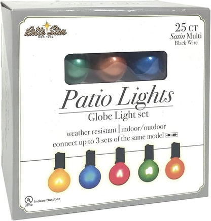 Brite Star 25 Count Satin Multi-Colored G40 Light Set, Multicolor (96-500-00)