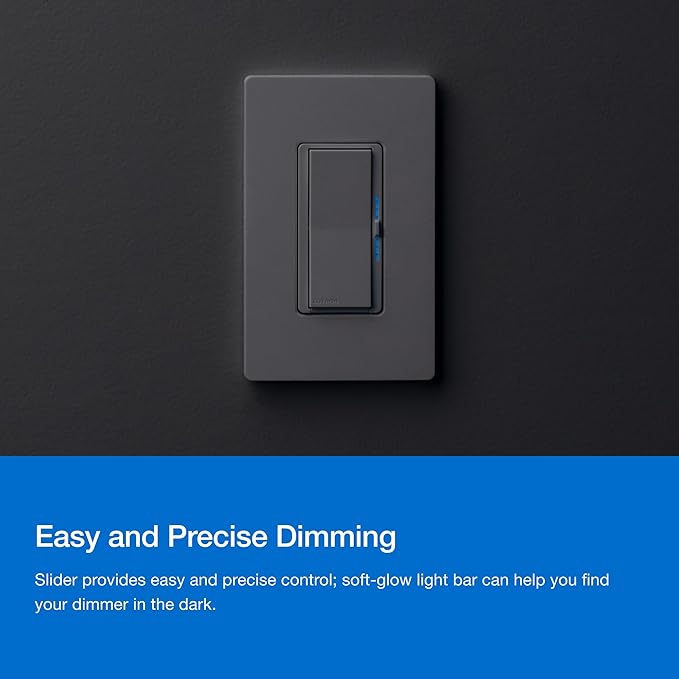 Lutron Deluxe Diva Smart Dimmer Kit for Caseta Lighting w/ Hub and Pico Remote, and Pedestal, 1 Wallplate, Smart Dimmer Works with Apple Home, Ring, Google Home, 3 Way