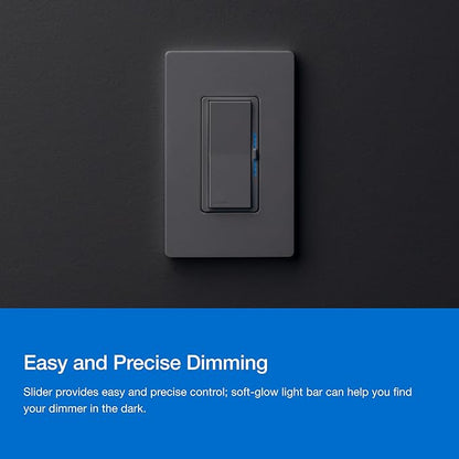 Lutron Deluxe Diva Smart Dimmer Kit for Caseta Lighting w/ Hub and Pico Remote, and Pedestal, 1 Wallplate, Smart Dimmer Works with Apple Home, Ring, Google Home, 3 Way