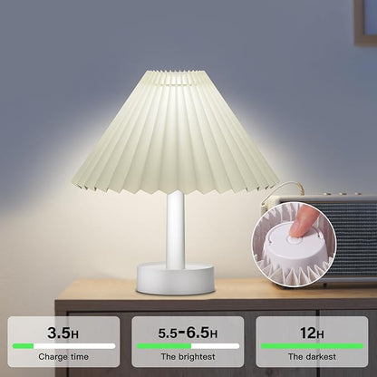 LOVERUIS Night Light Rechargeable Lamps with 3 Dimmable Colors, Cordless Small Bedside Light for Dorm Room Bedroom Decoration, Battery Operated Portable Lights (Green)