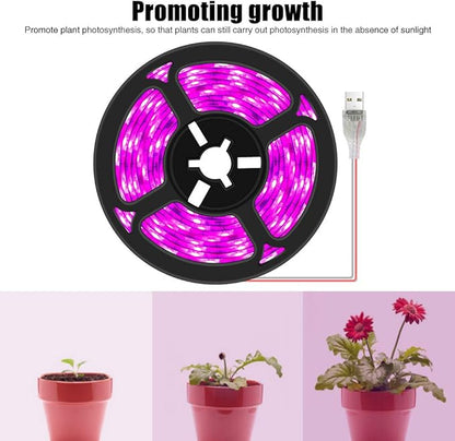 Plant Grow Light Strip 2835 SMD IP66 Waterproof Full Spectrum LED Light for Indoor Plants, Greenhouse, Aquarium, Garden, Flowers, Veg - USB Interface