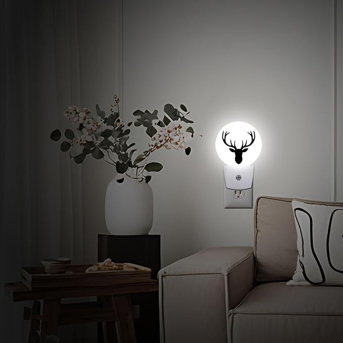 Deer Antler Night Light Plug-in Sleep Lamp Led Dusk to Dawn Night Light for Bedroom
