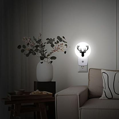 Deer Antler Night Light Plug-in Sleep Lamp Led Dusk to Dawn Night Light for Bedroom