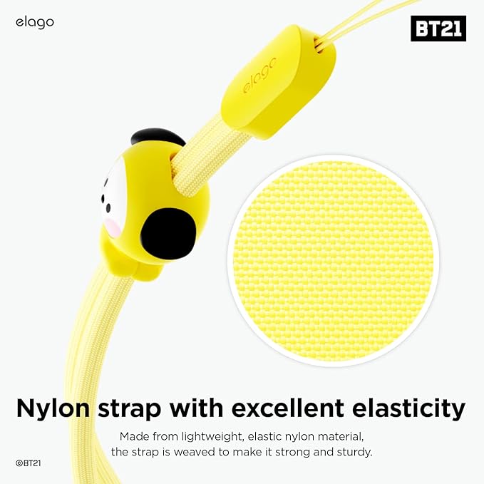 elago | LINE FRIENDS BT21 [OFFICIAL MERCHANDISE] Lanyard Wrist Strap, phone charm, keychain, Anti drop, Adjustable Button