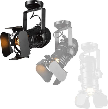 E26 L31 W17 H35cm Loft Vintage Industrial Iron Mount Spotlight Track Lighting Ceiling Shop Light Fixtures LED Pendant Lights Ceiling Lights for Home Lighting