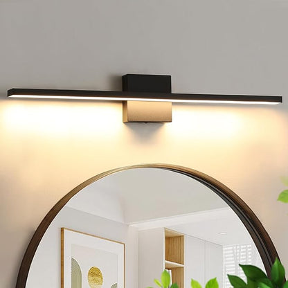 Bathroom Light Fixtures Over Mirror, 36 Inch Black Bathroom Vanity Light, LED Modern Wall Sconce 3000K Bar Vanity Lights for Restroom