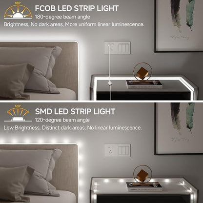 BTF-LIGHTING FCOB COB FOB LED Strip Lights 5V USB Powered 9.8FT 960LEDs Cool White 6000K 8mm Width Dimmable CRI 90+ with 3M Tape Flexible High Density for 3D Printer TV Backlight PC DIY Decor