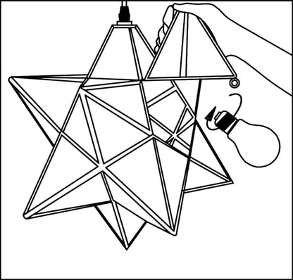 DAYCENT Brass Moravian Star Pendant Lighting Seeded Glass Pendant Lights 13 1/2 inches