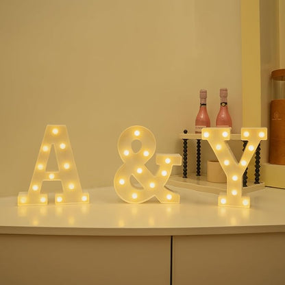 Foaky LED Letter Lights Sign Marquee Light Up Letters Sign for Night Light Wedding/Birthday Party Battery Powered Christmas Lamp Home Bar Decoration(Y)