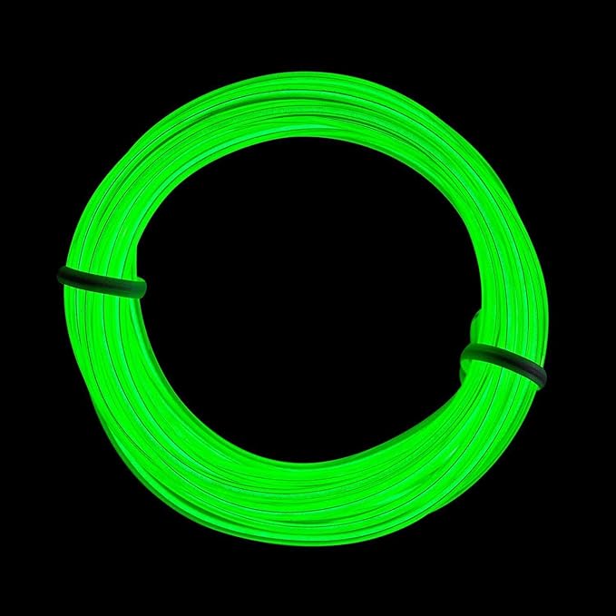 lychee 15ft EL Wire Neon Glowing Strobing Electroluminescent Light El Wire w/Battery Pack for Parties, Halloween Decoration (Jade Green)
