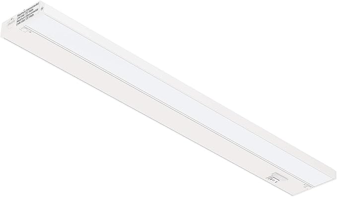 Getinlight 24-inch 3 Color Levels LED Under Cabinet Lighting, Hardwired or Plugged-in, Selectable White 2700K/3000K/4000K, Dimmable, White Finished, IN-0210-3