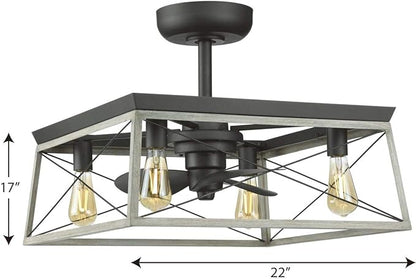 Briarwood Collection 22-Inch 3-Blade AC Motor Farmhouse Ceiling Fan Graphite