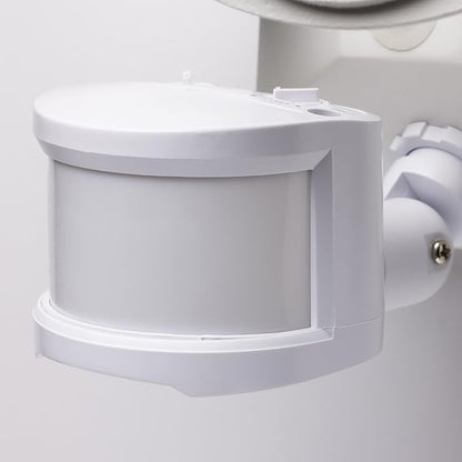 Nuvo 65/217 LED Dual-Head Security Light, 4000K, Motion Sensor, White