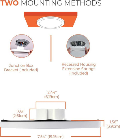 HALO 6 in Round Integrated LED Surface Mount Recessed Downlight Trim 6-Pack, Selectable CCT 2700K-5000K, Wet Rated for Shower and Outdoor Lighting Applications, Energy Star, White - SMD6R07FS5-6PK