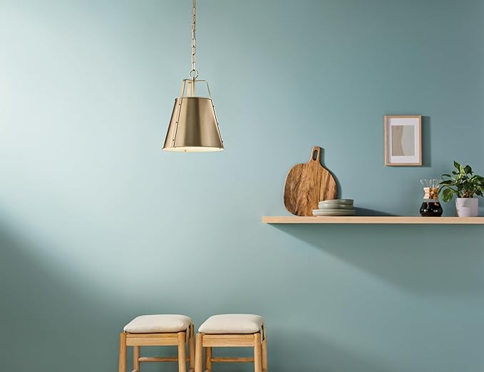 Kichler Etcher 1-Light Pendant Light Fixture with Etched Painted White Glass Diffuser in Champagne Bronze for Kitchen Island or Dining Room (17" x 13"), 52710CPZ